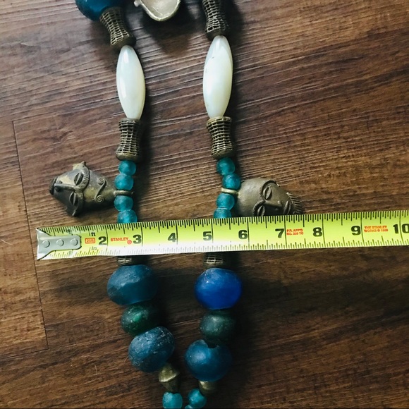 Jumbo African Tribal Recycled Trade Bead Necklace - Picture 7 of 8